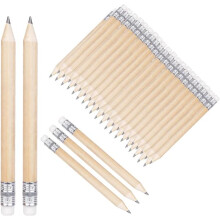 Mini wooden pencils with eraser 10 cm 50-pack