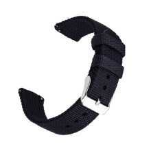 Schwarzes zweiteiliges Uhrenarmband, 22 mm