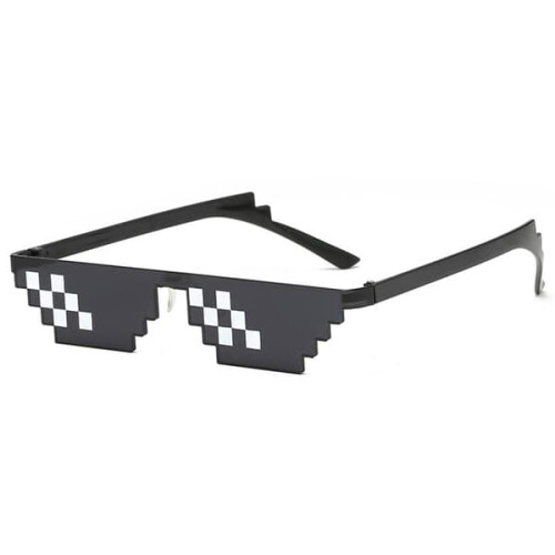 Black Thug Life Sunglasses Pixel Style One Pair