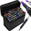 Marker Pens Double-Sided Multi-Color 80-Pack with Case 1