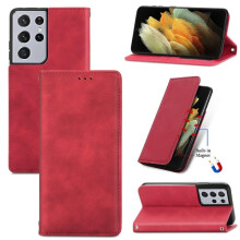 Ag luí le Samsung Galaxy S21Ultra - Cás Sparán Dearg
