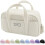 Pencil case corduroy 5 compartments wide opening beige 1