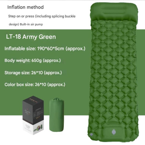 Camping Mattress Self-Inflating Olive Green Single Double 1