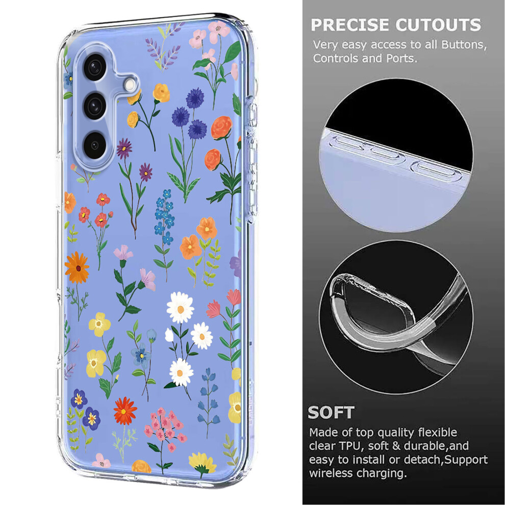 (Daisies) For Samsung Galaxy A36 5G Case Butterfly Floral Pattern Printing Tpu Phone Back Cover 6914290449538