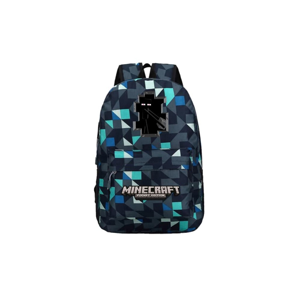 Minecraft backpack blue checkered pattern 1 pack