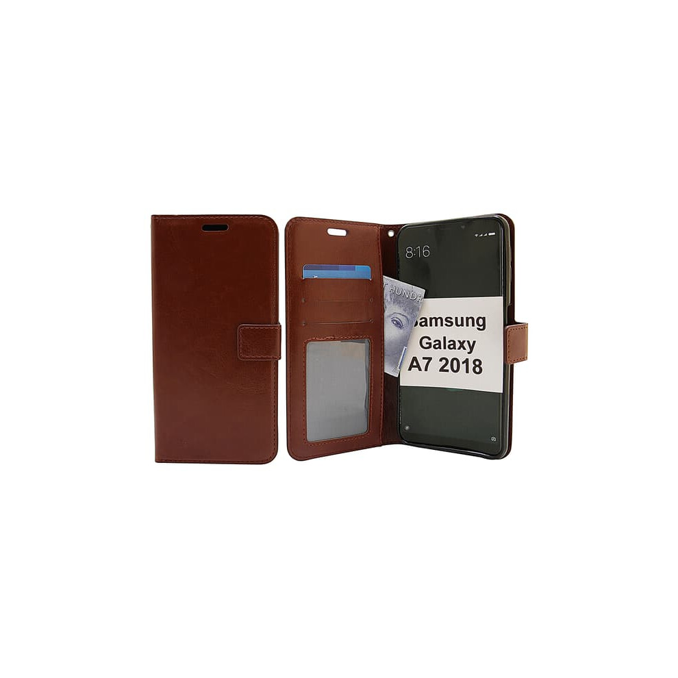 Crazy Horse Wallet For Samsung Galaxy A7 2018 Brown 962029666066