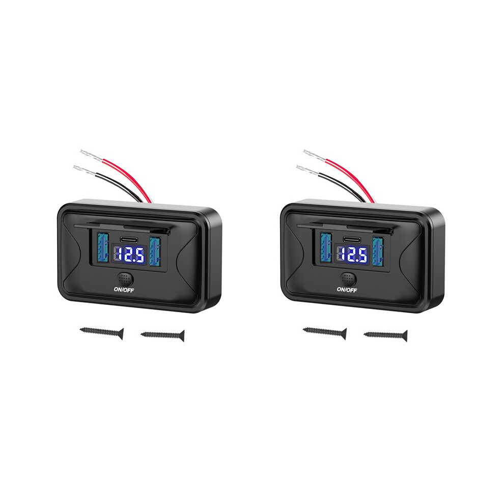 2X 12V-24V Rv Usb Power Outlet Pd3.0 Usb C 36W+Dual Qc3.0 18W 3Ports Car Charger Socket Accessories A 6032366121444