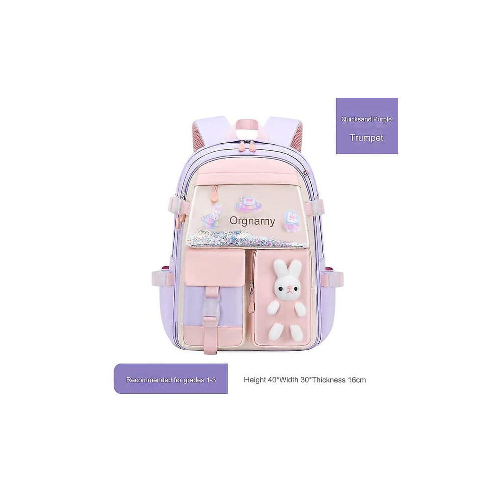 Purple small school backpack for elementary students