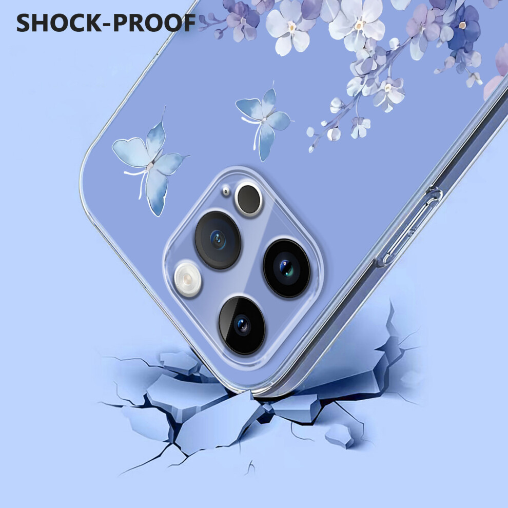 (Violets) For Iphone 15 Pro Max Case Butterfly Floral Pattern Printing Tpu Phone Back Cover 6914299709602