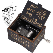 Wooden Hand Crank Music Box You Are My Sunshine