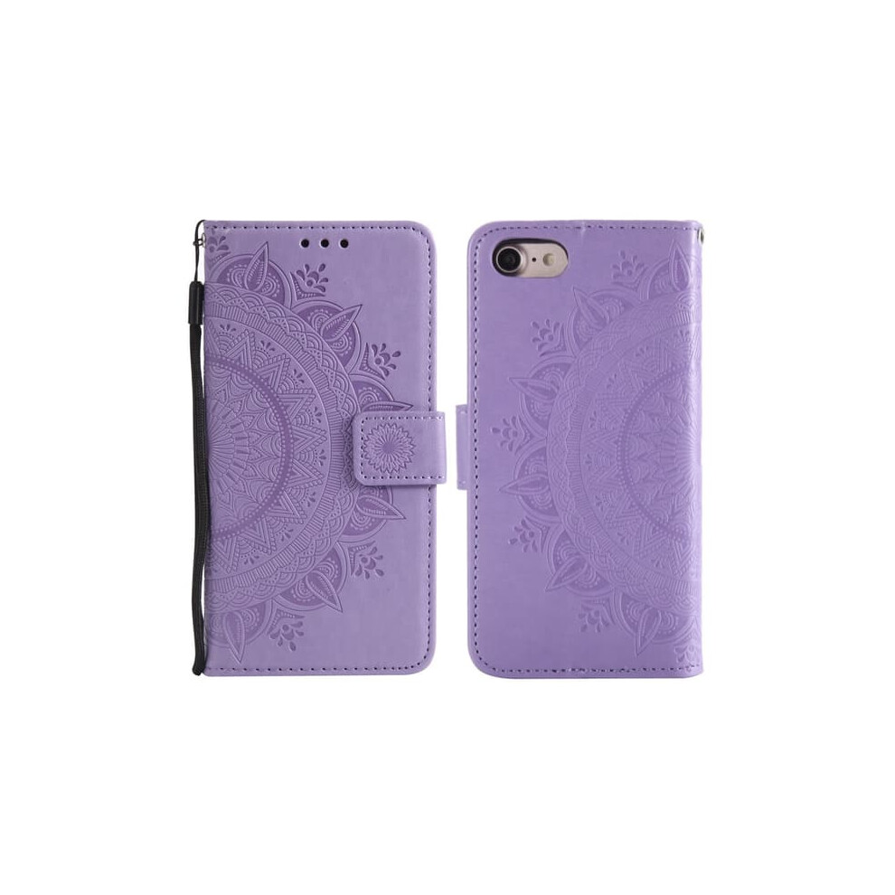 Iphone 16E Case Mandala Leather Purple 962029344636
