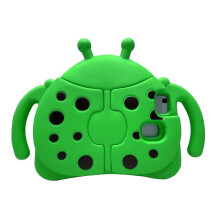 Hoesje met lieveheersbeestje-print voor Samsung Galaxy Tab A7Lite, 8.7, T220, T225 2021, met standaard, duurzaam en schokbestendig, groen.