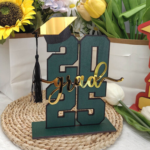 Ensemble de décorations de table en bois pour la remise des diplômes 2025 2