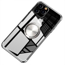 iPhone 11 silicone case with ring holder silver