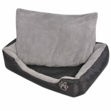 vidaXL dog bed padded cushion L black
