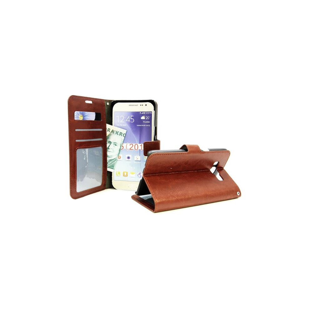 Crazy Horse Wallet For Samsung Galaxy J5 2016 Brown 962029662303