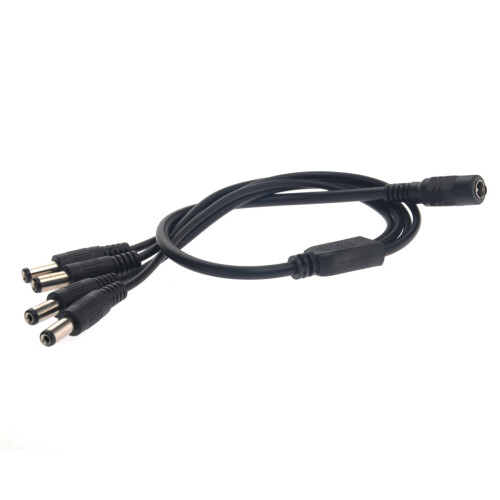 CCTV DC rozbočovací kabel 40 cm 1 samice na 4 samce, černý 1