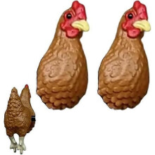 Hand Painted Chicken Earrings Hypoallergenic Resin Mini