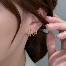 Gold Square Claw Hook Clip Earrings for Women