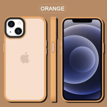 Capa de silicone aderente compatível com iPhone 13 Pro Max, laranja.