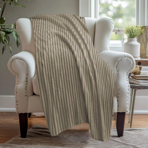 Faux Fur Throw Blanket Coffee 39x28 inches 1