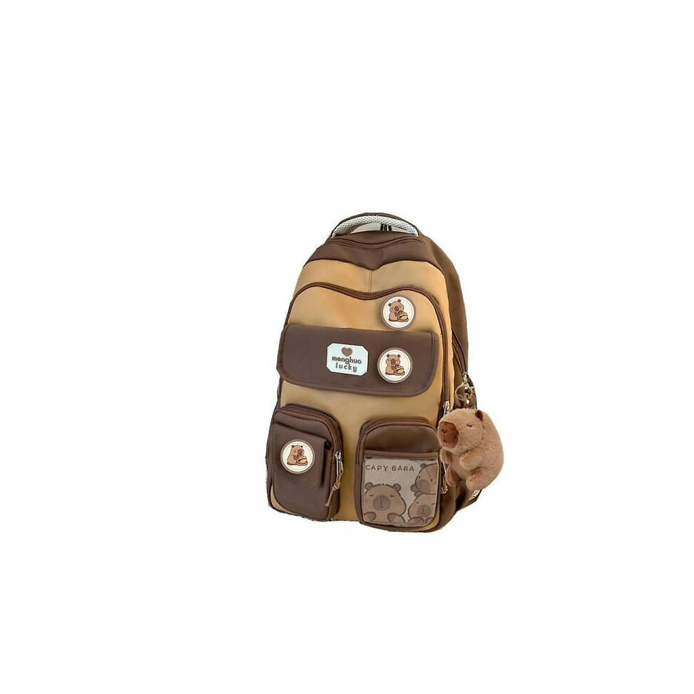 Capybara Ridge school backpack brown large capacity