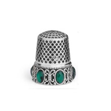 Vintage silver thimble for sewing and embroidery