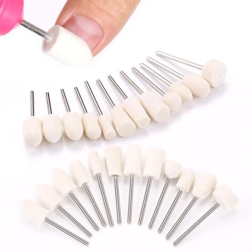 Wool Felt Nail Drill Bits 12 pcs