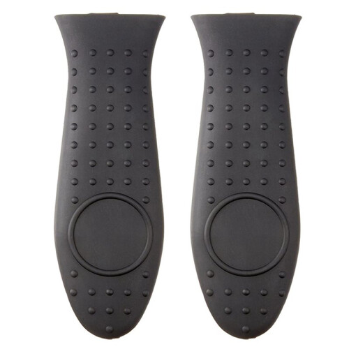 2X Silicone Hot Skillet Handle Cover Holder Black