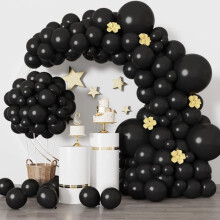 Black latex balloons 18 12 10 5 inch 129 pcs