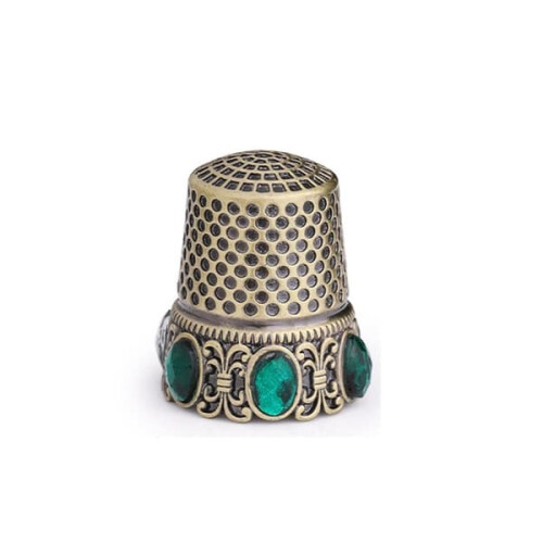 Vintage sewing thimble green finger protector 1 piece