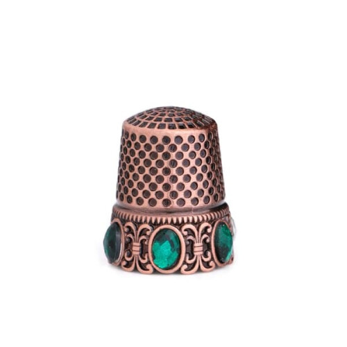 Vintage red sewing thimble finger protector antique