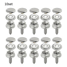 Stainless Steel Snap Buttons for Marine Use 10 Sets