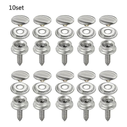 Stainless Steel Snap Buttons for Marine Use 10 Sets