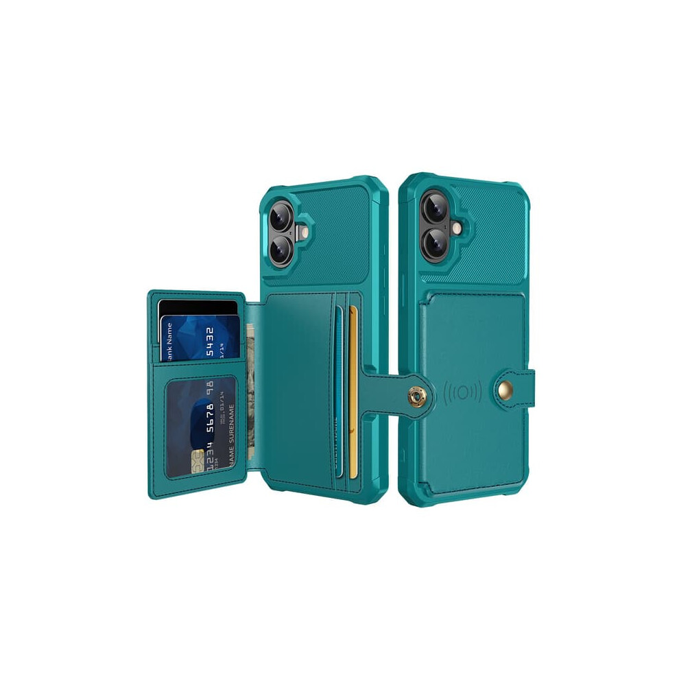 Iphone 16 Plus Shockproof Case With Card Slot Green 962029344827