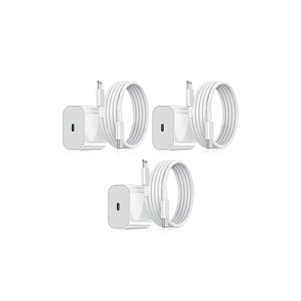 20W Fast Charger For Iphone Adapter And Cable 3-Pack 962029349709