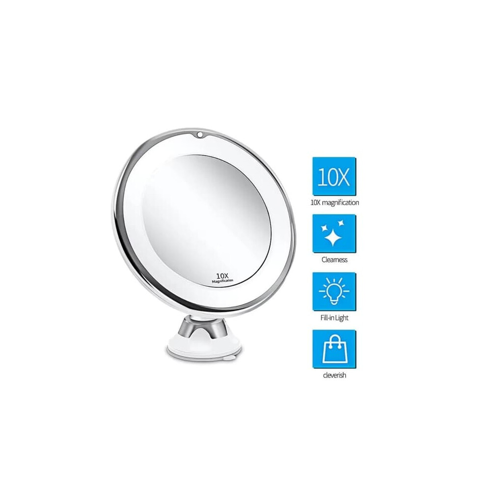 LED makeup mirror with suction cup and 360 rotation