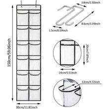 Over the Door Shoe Rack White 12-Pocket Hanging Storage