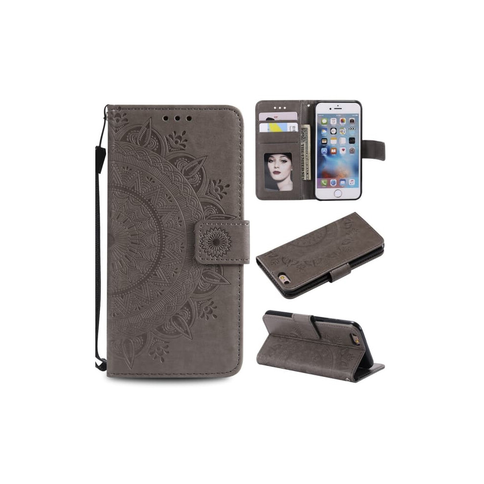 Mandala Leather Case For Iphone 6 And 6S - Grey 962125856897