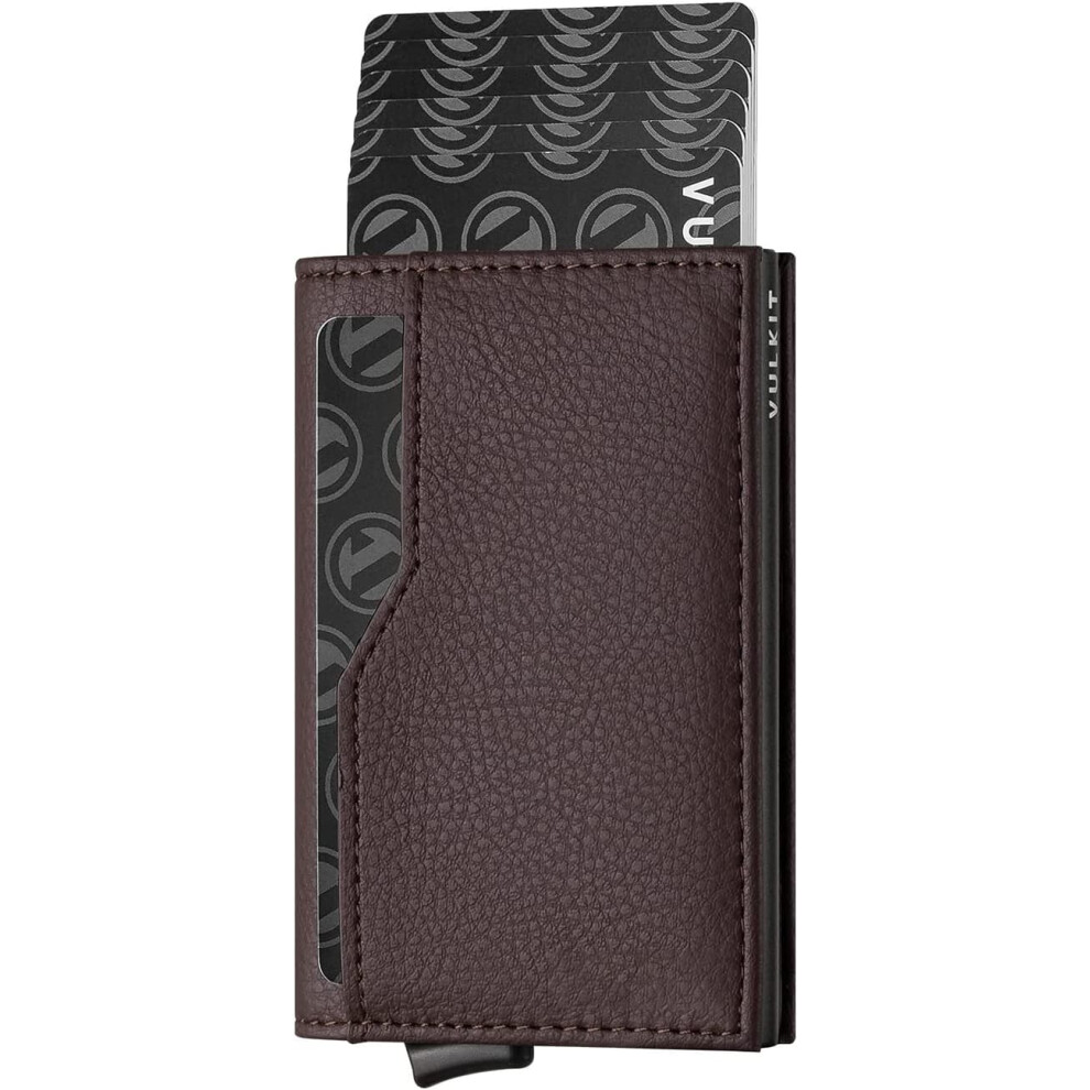 Leather Credit Card Holder With Rfid Blocking And Double Id 962029682578