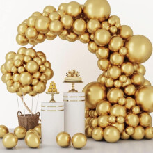 Metallic Gold Latex Balloons 129 pcs 18 12 10 5 inch