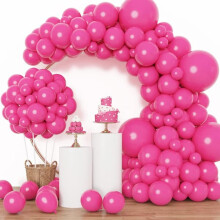 Hot Pink Latex Balloons 18 12 10 5 Inch 129 pcs
