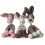 Donkey-shaped dog chew toy brown durable squeaky 1