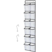 Over the Door Shoe Rack White 14-Pocket Hanging Storage