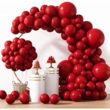 Ruby Red Latex Balloons 129 pcs in 18 12 10 5 inch