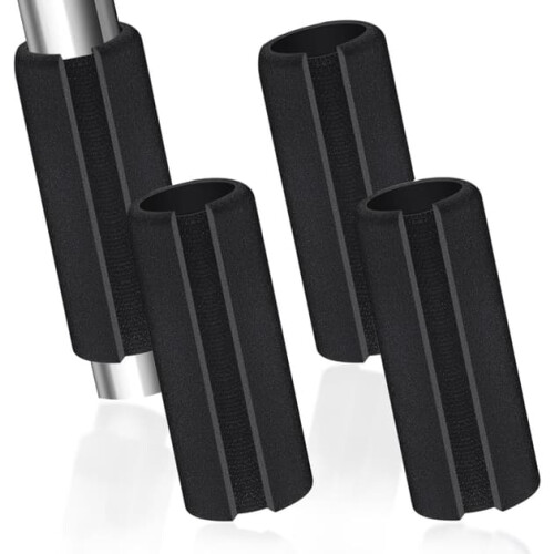 Universal Handle Grip NBR Rubber Foam Black 4 pcs