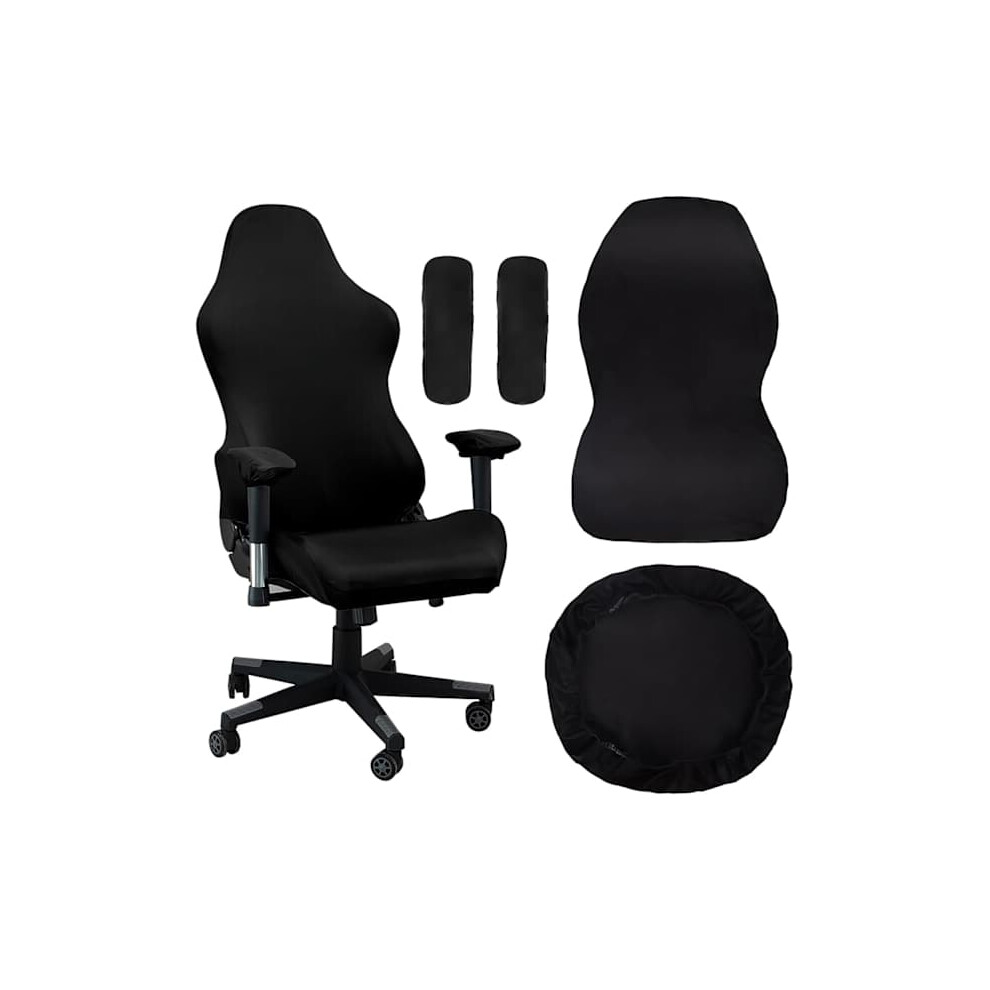 Gaming Chair Cover With Armrests Black Stretchable Washable 962125872736