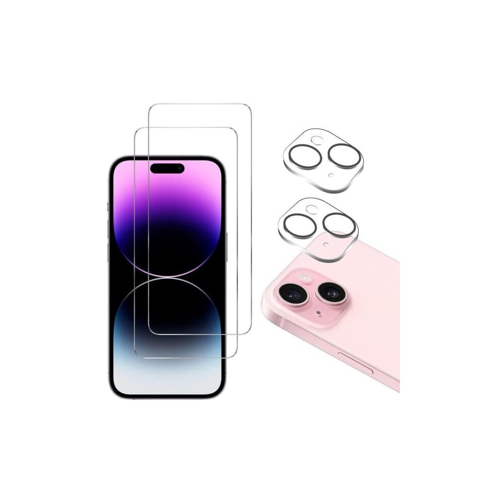 Phonillico Iphone 15 Tempered Glass Film Pack Of 2 962125873221