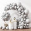 Gray Latex Balloons Set Matte Finish 129 pcs 1