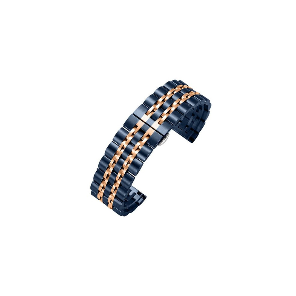 Apple Watch Strap 42-49Mm Blue Rose Gold Steel Band Blue,Gold 962125875959